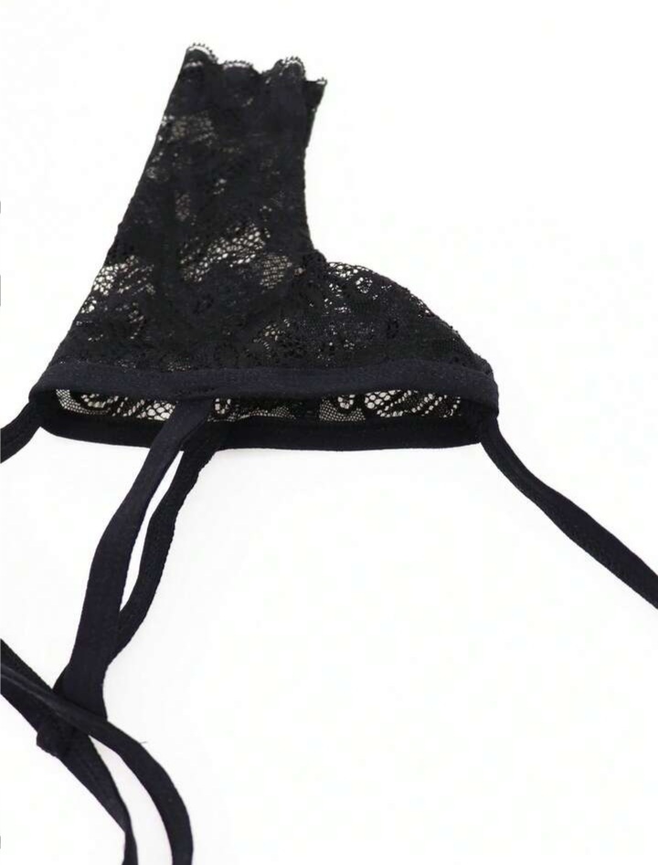 Men's Fashionable Black Lace Enhancing Seamless Men's Underwear
